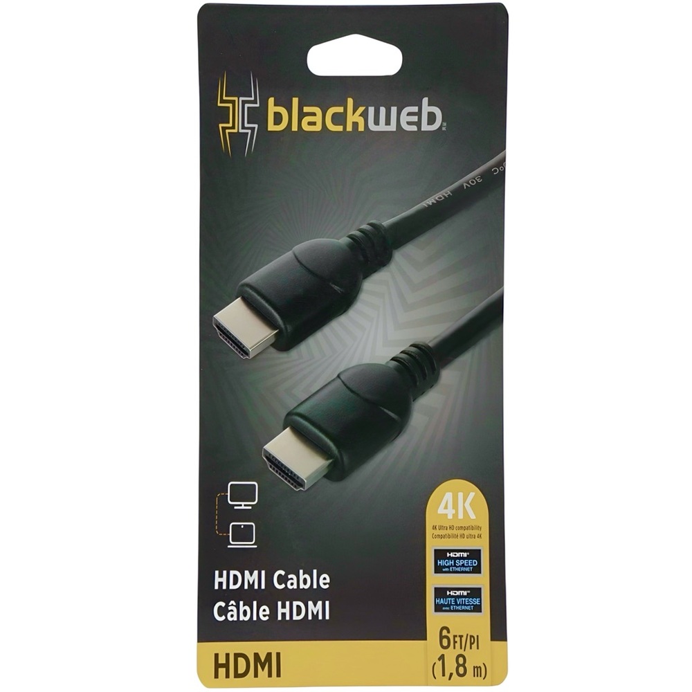 Blackweb 6ft 4K Premium HDMI Cable in Black